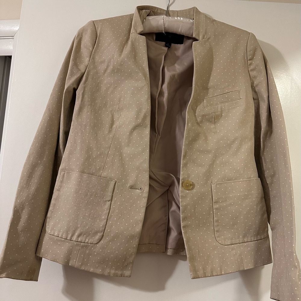 Tan/cream polka dot BR blazer